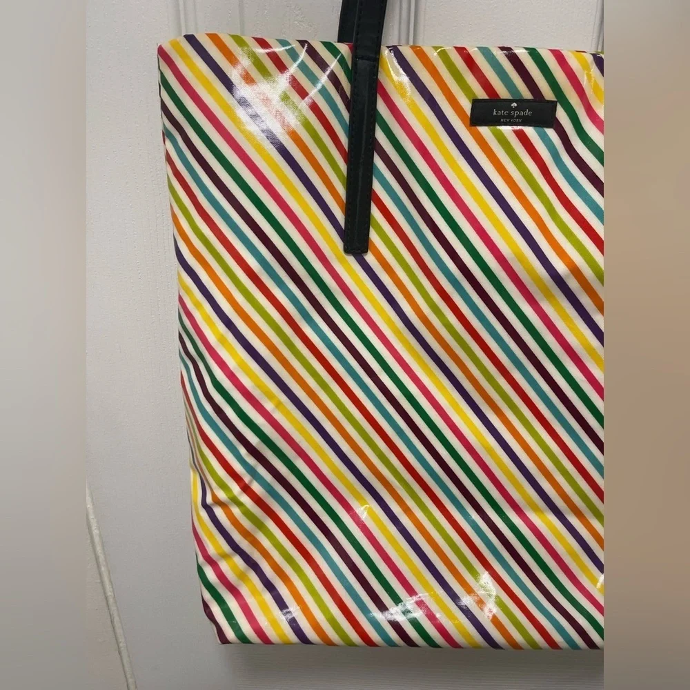 Kate Spade Multicolor Diagonal Stripe Tote